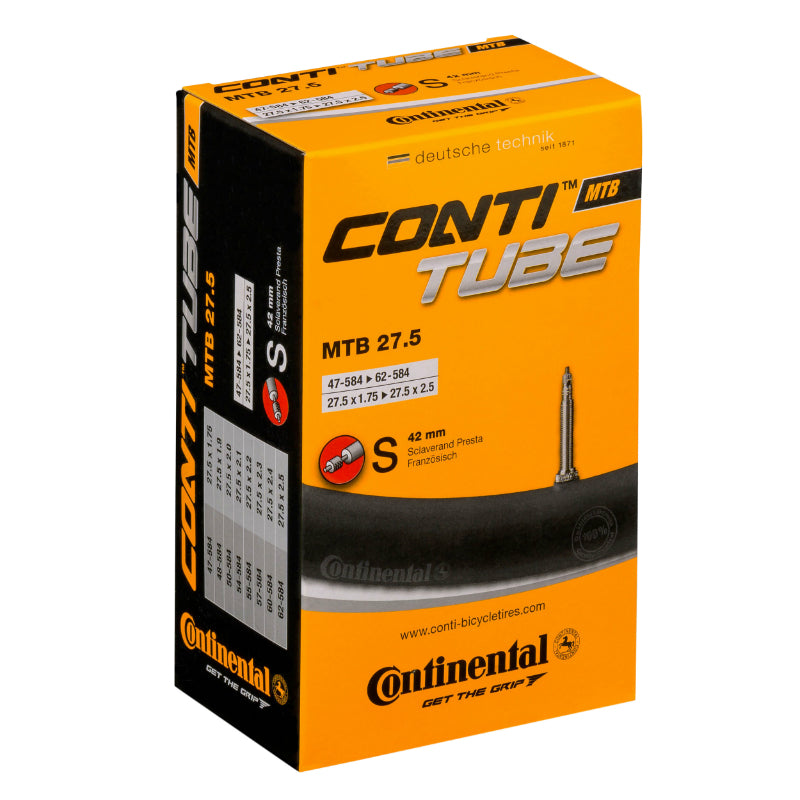 Chambre A Air Vélo 27.5 X 1.75-2.50 Continental Valve Presta Obus Demontable 42 mm