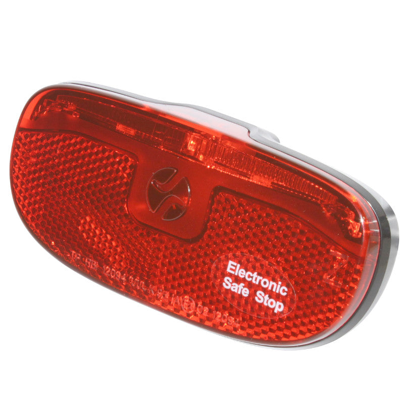 Éclairage Vélo A Dynamo Arrière Sur Porte-Bagage Spanninga Safe Avec Option Stop Entraxe 50 mm + 80 mm (Vendu A L'Unite En Vrac Pour Montage Atelier) Noir