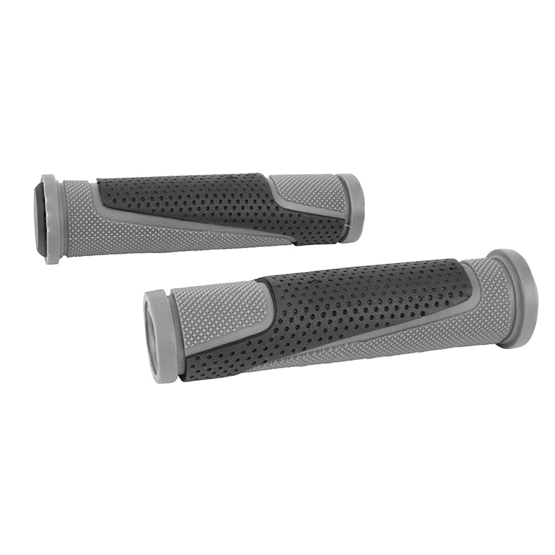 Poignée VTT Newton Bi-Matiere Gris-Noir L130 mm (Paire)