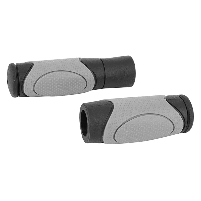 Poignée City-VTT Newton Bi-Matiere Noir-Gris L125 - 90 mm (Paire)