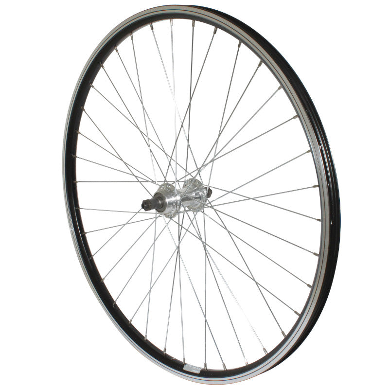 Roue VTT Patin Blocage 26" P2R Arrière Alu Noir Double Paroi Moyeu Alu Roue Libre 7-6V (Entraxe 130 mm)