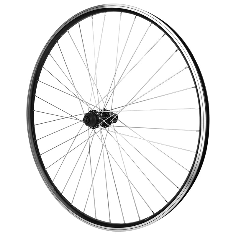 Roue VTC Patin Blocage Er10 700 X 35 - 28" P2R Arrière Alu Noir Moyeu Shimano Qc300 Centerlock Cassette 11-10-9-8V Noir