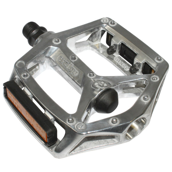 Pédale BMX Newton Alu Argent 9-16" Roulement Du (Paire Sur Carte)