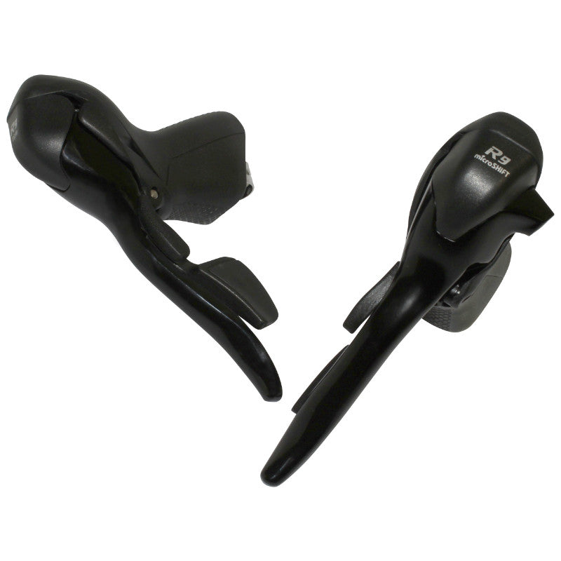 Levier-Manette Route Patin Microshift 9V. Triple Alu Noir Compatible Shimano (Paire Sachet Pour Atelier)