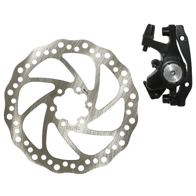 Frein A Disque VTT Mecanique AV (Étrier + Disque) 160 mm Post Mount + Adaptateur International Compatible AV 160 mm Et A
