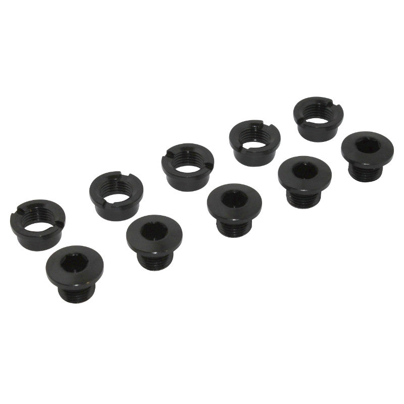 Intravis Pédalier Alu Newton Noir Mono Plateau M8X4 (Jeu De 5) - Vis Et Cheminee