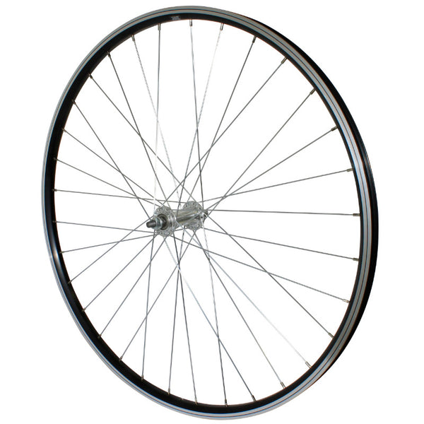 Roue VTC Patin 700 X 35 - 28" P2R Avant Alu Noir Double Paroi Moyeu Alu Axe Plein