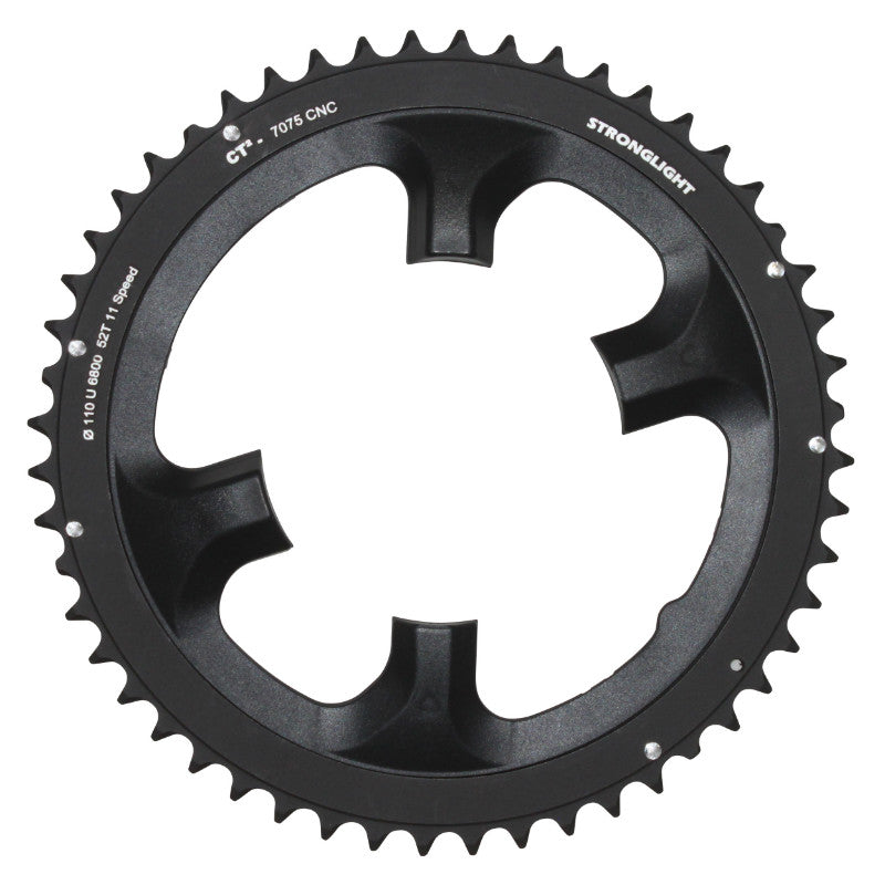 Plateau Route 4 branches Ø 110 Pour Shimano Ultegra 6800 Stronglight 52 dents Extérieur Noir Ct2 11V.