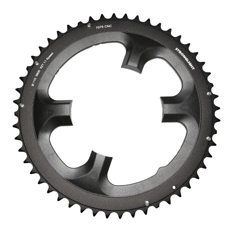 Plateau Route 4 branches Ø 110 Pour Shimano 105 5800 Stronglight 52 dents Extérieur Noir 11V.