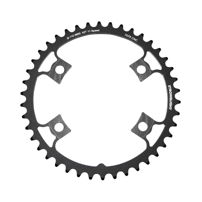 Plateau Route 4 branches Ø 110 Pour Shimano 105 5800 Stronglight 42 dents Intérieur Noir Compatible Ultegra 6800 - Dura-Ace 9000 11V.