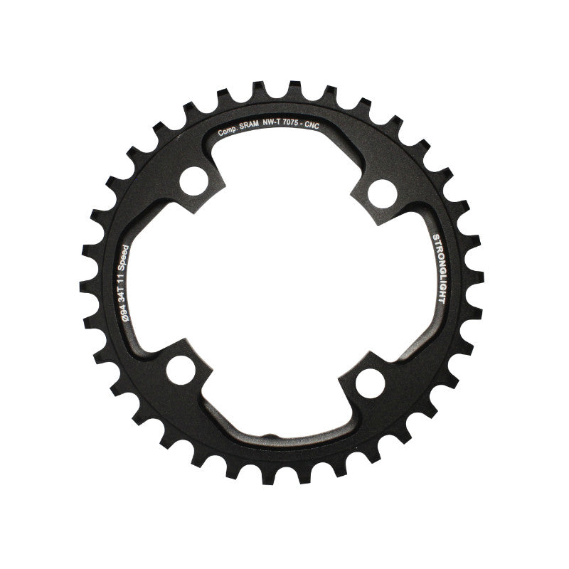 Plateau VTT 4 branches Ø 94 Pour Sram X01 Stronglight 34 dents Mono Noir Alu 7075 11V. Narrow Wide - Épaisseur 5 mm