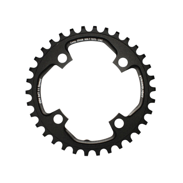 Plateau VTT 4 branches Ø 94 Pour Sram X01 Stronglight 34 dents Mono Noir Alu 7075 11V. Narrow Wide - Épaisseur 5 mm