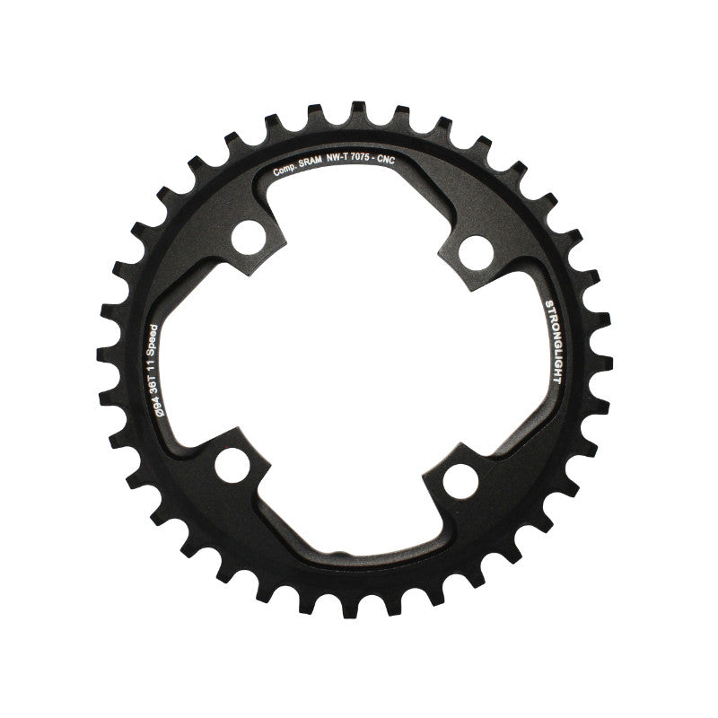 Plateau VTT 4 branches Ø 94 Pour Sram X01 Stronglight 36 dents Mono Noir Alu 7075 11V. Narrow Wide - Épaisseur 5 mm