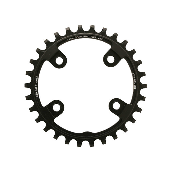 Plateau VTT 4 branches Ø 76 Pour Sram Xx1 Stronglight 30 dents Mono Noir Alu 7075 11V. Narrow Wide