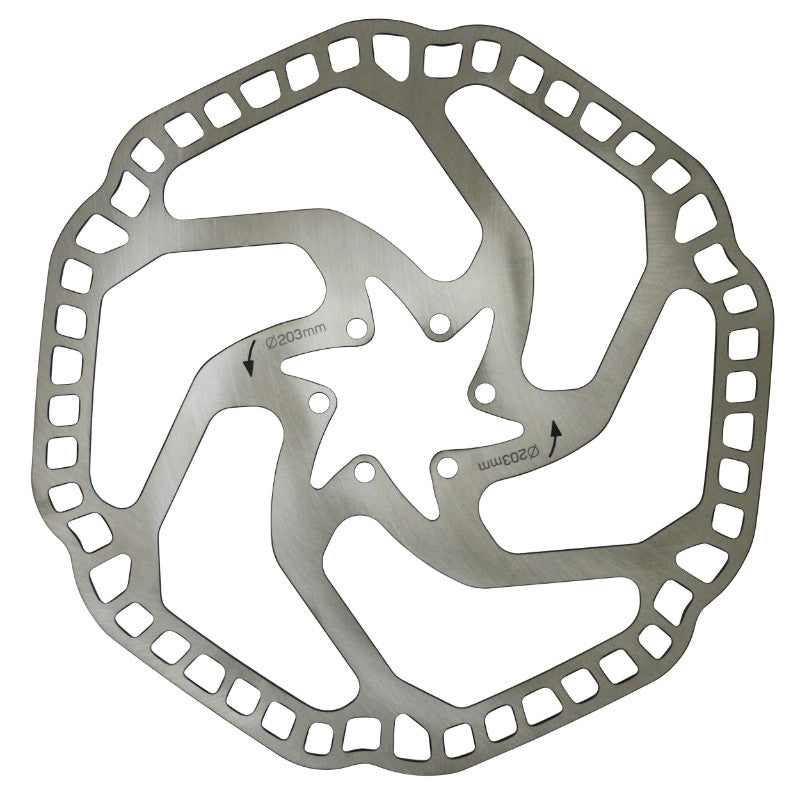 Disque De Frein VTT 6 Trous Newton Brakco Compatible Shimano Et Autres 203 mm Argent + 6 Vis