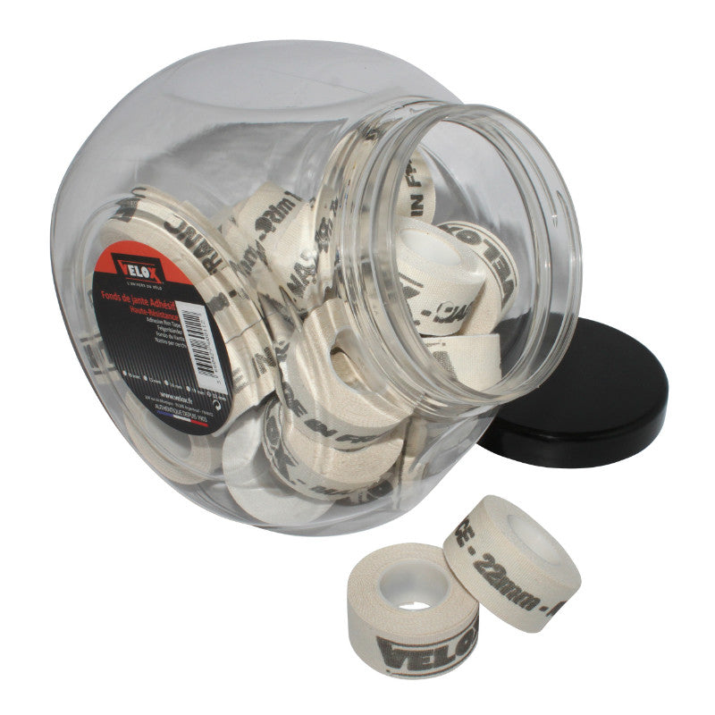 Fond De Jante Velox Tressé Adhesif En 22 mm Longueur 2M (Jarre De 30 Rouleaux)