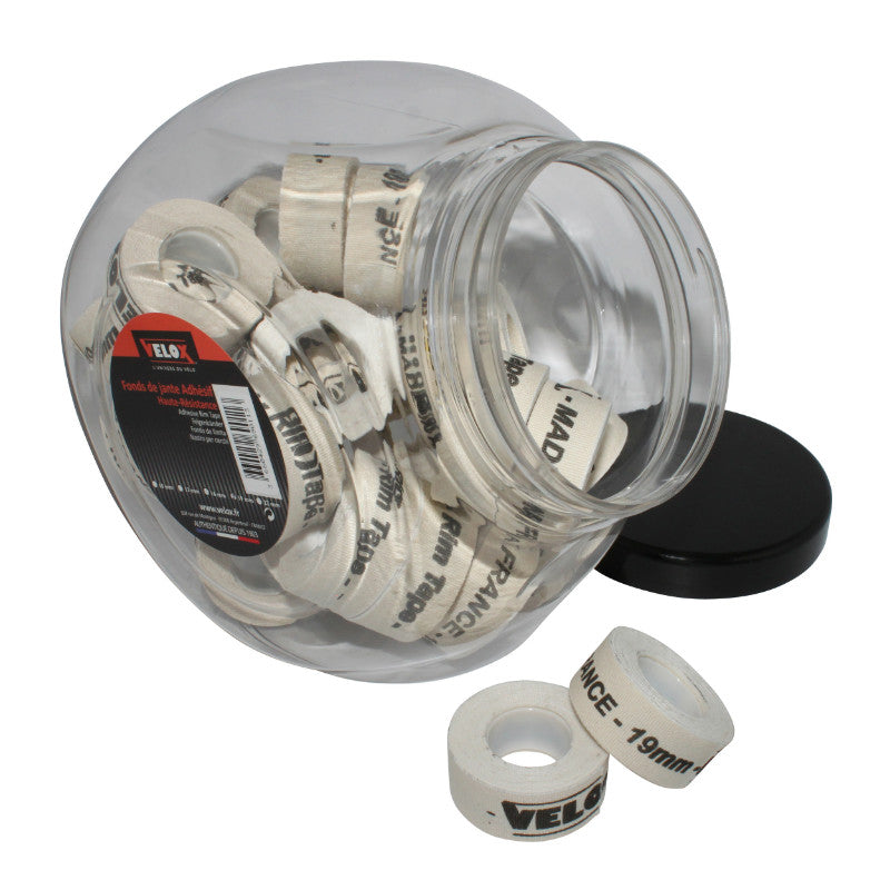 Fond De Jante Velox Tressé Adhesif En 19 mm Longueur 2M (Jarre De 30 Rouleaux)