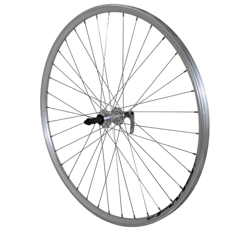 Roue VTC Patin Blocage 700 X 35 - 28" Er10 Argent Arrière Moyeu Alu Roue Libre 7-6-5V 36 Rayons Jante 19C
