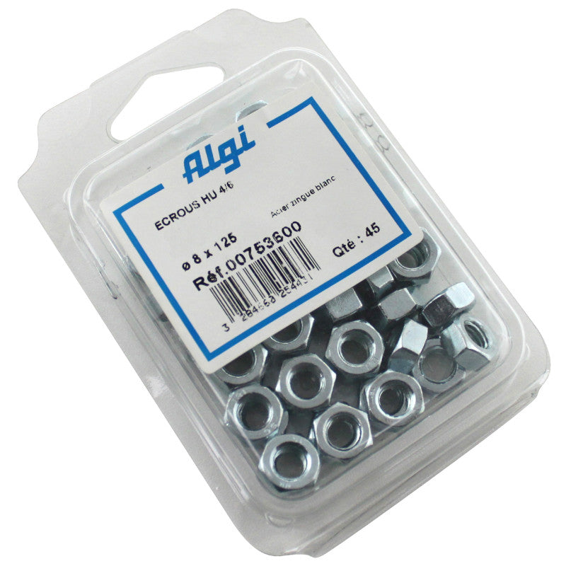 Écrou Algi 6 Pans Diam 8 (Blister De 45) (00753600)