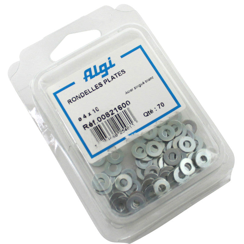Rondelle Plate Acier Diam 4X10 (Blister De 70) (00821600) -Algi-