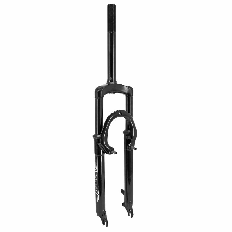 Fourche VTT 26 " M-W A Suspension Acier Ressort-Elastomere Pour V-Brake Et Disque Noir Deb. 50 mm Pivot (240-85 mm) Filete 1"1-8-25,4 Intérieur