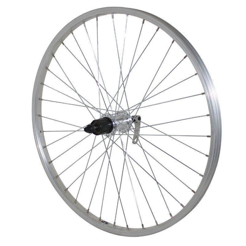 Roue VTT Patin Blocage 24" Alu Arrière Moyeu Shimano Shimano Qc300 10-9-8V Compatible 8-7V 36 Rayons Jante 21C