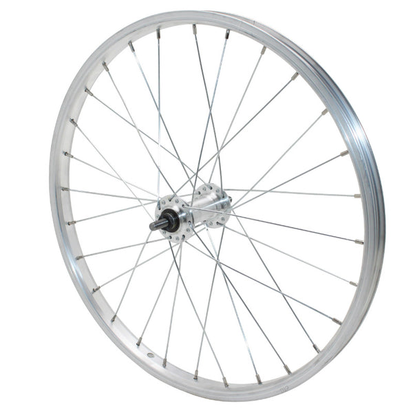 Roue VTT Patin 20" Alu Avant Moyeu Alu Axe Plein (Vendu Avec Écrou 9X100) Jante 21C 28 Rayons