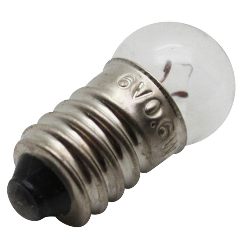 Ampoule-Lampe Vélo 6V 0,6W Standard E10 G14 P2R Blanc A Visser (Lampe Vélo Feu Arrière) (Boite De 10)