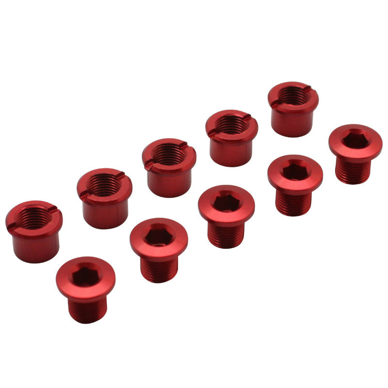 Intravis Pédalier Alu Newton Rouge Double Plateau (Jeu De 5) - Vis Et Cheminee