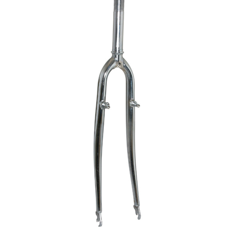 Fourche VTC 700X35 Rigide Cintree Acier Chrome Avec Tasseaux Pivot Filete (255-160 mm) 1"-22,2 Intérieur- Cone 26.4 mm