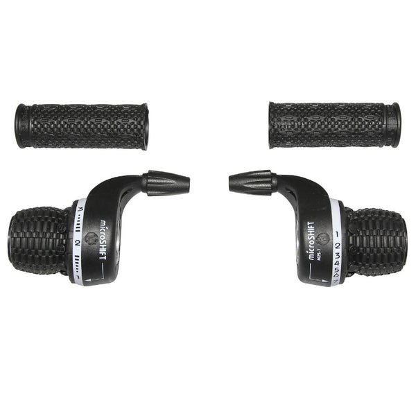 Manette VTT P2R Indexe Type Gripshift 7V. Avec Revetements (Paire) - Poignée Tournante Compatible Shimano