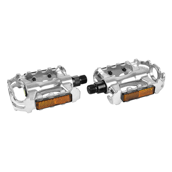 Pédale Route Newton 500 Argent Alu D9-16 105X79 mm 368G (Paire Sur Carte)