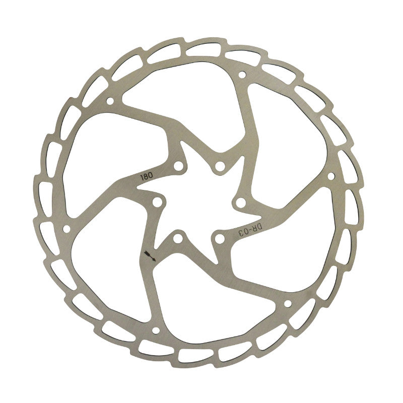 Disque De Frein VTT 6 Trous Newton Brakco Compatible Shimano Et Autres 180 mm Argent + 6 Vis