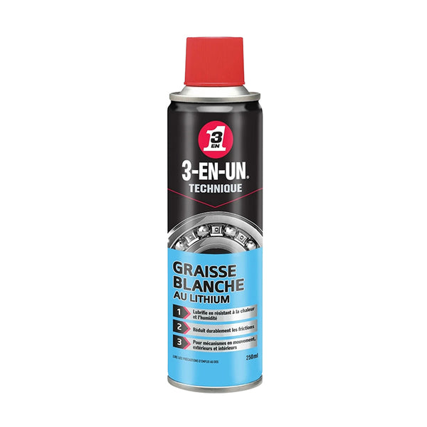 Graisse 3-En-Un Blanche Au Lithium (Aerosol 250 Ml)