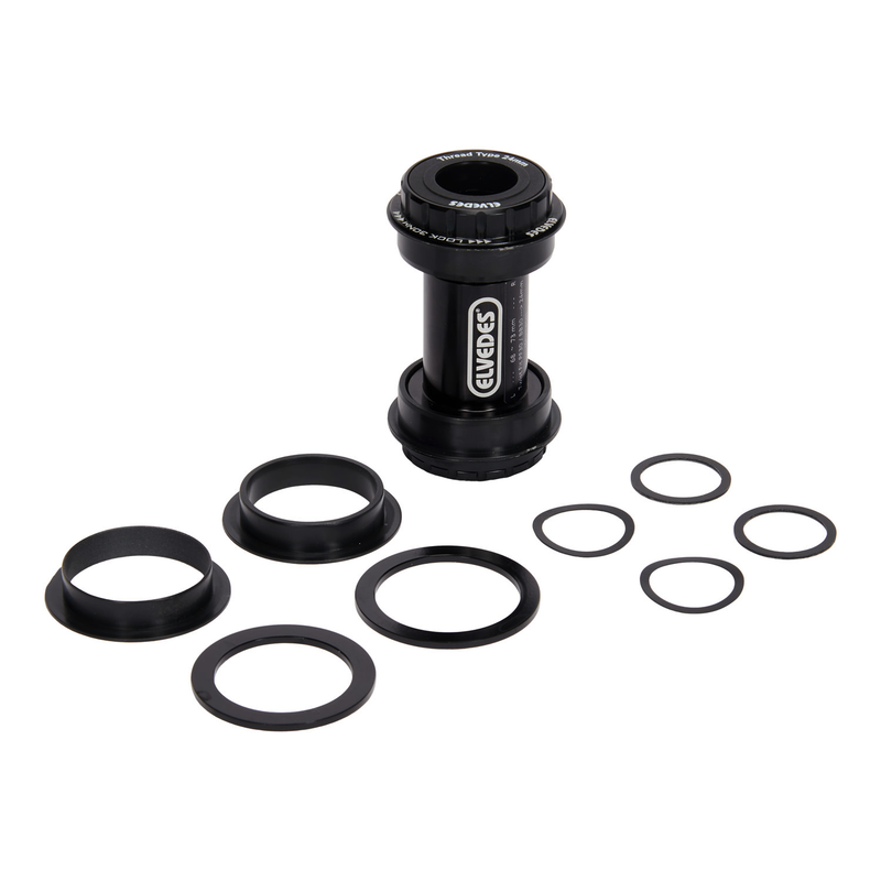 Boîtier de pédalier Elvedes Press-Fit 30->24mm (42mm/46mm) + Spacer 90,6/95,5mm