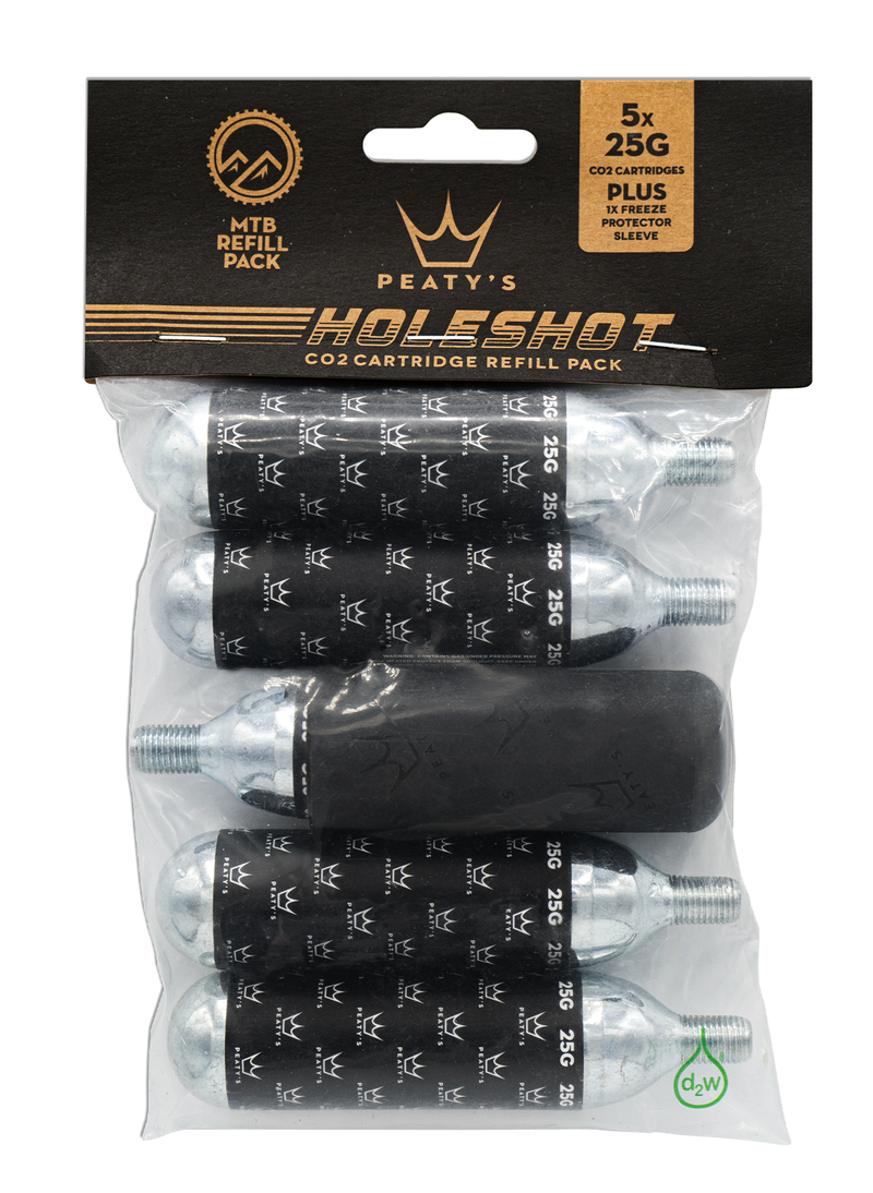 Cartouches CO2 Peaty's Holeshot recharge (x5)- MTB (25g)