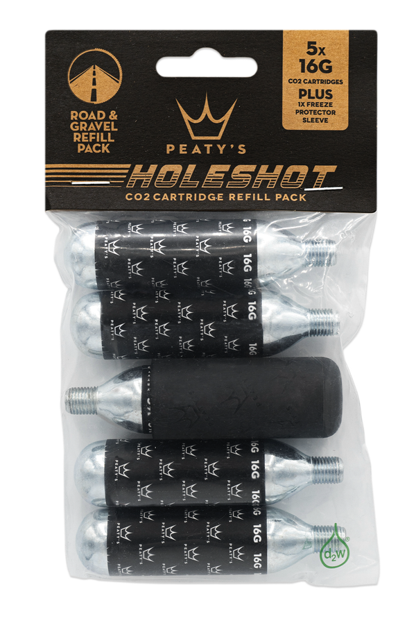 Cartouches CO2 Peaty's Holeshot recharge (x5)- Route / Gravel (16g)