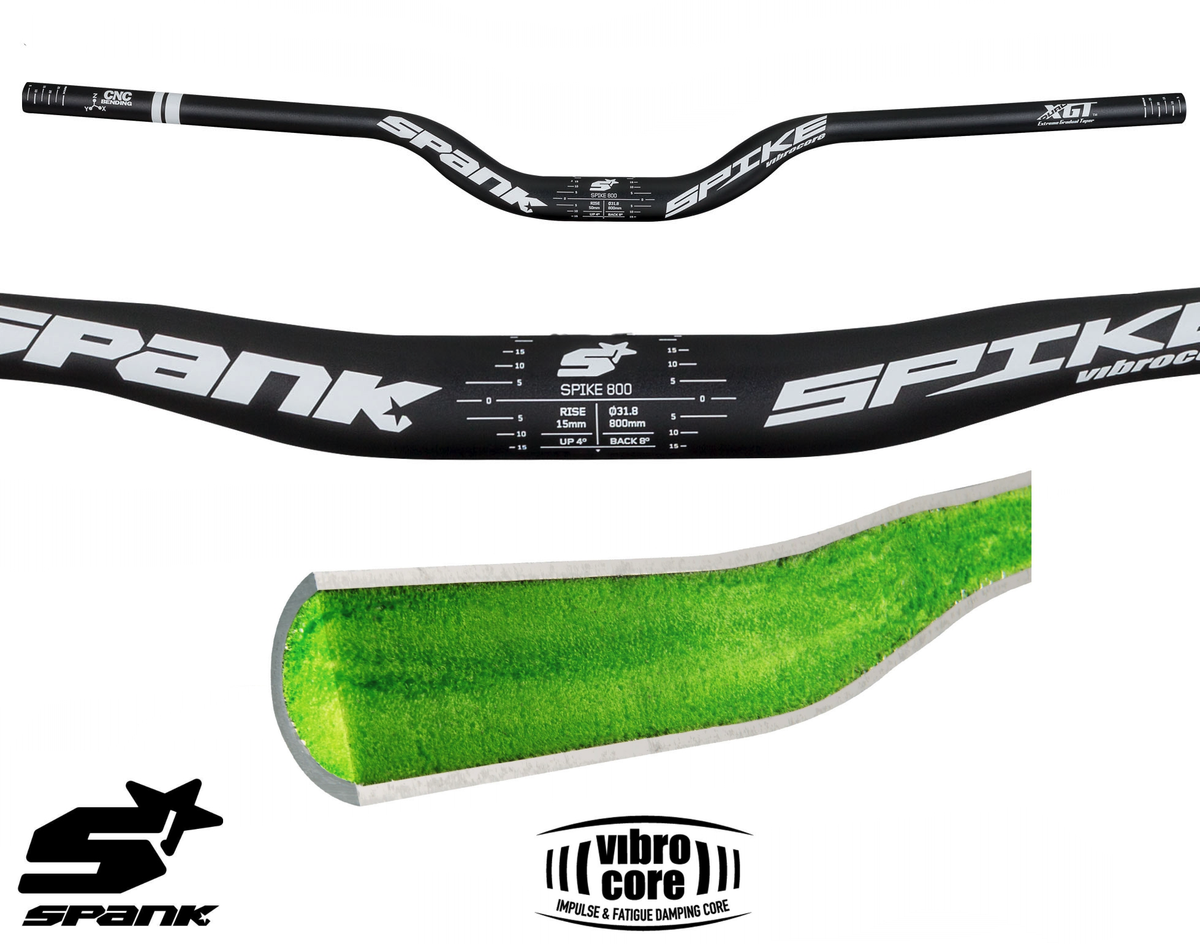 Cintre Spank Spike 800 Vibrocore, rise 50mm, noir/blanc