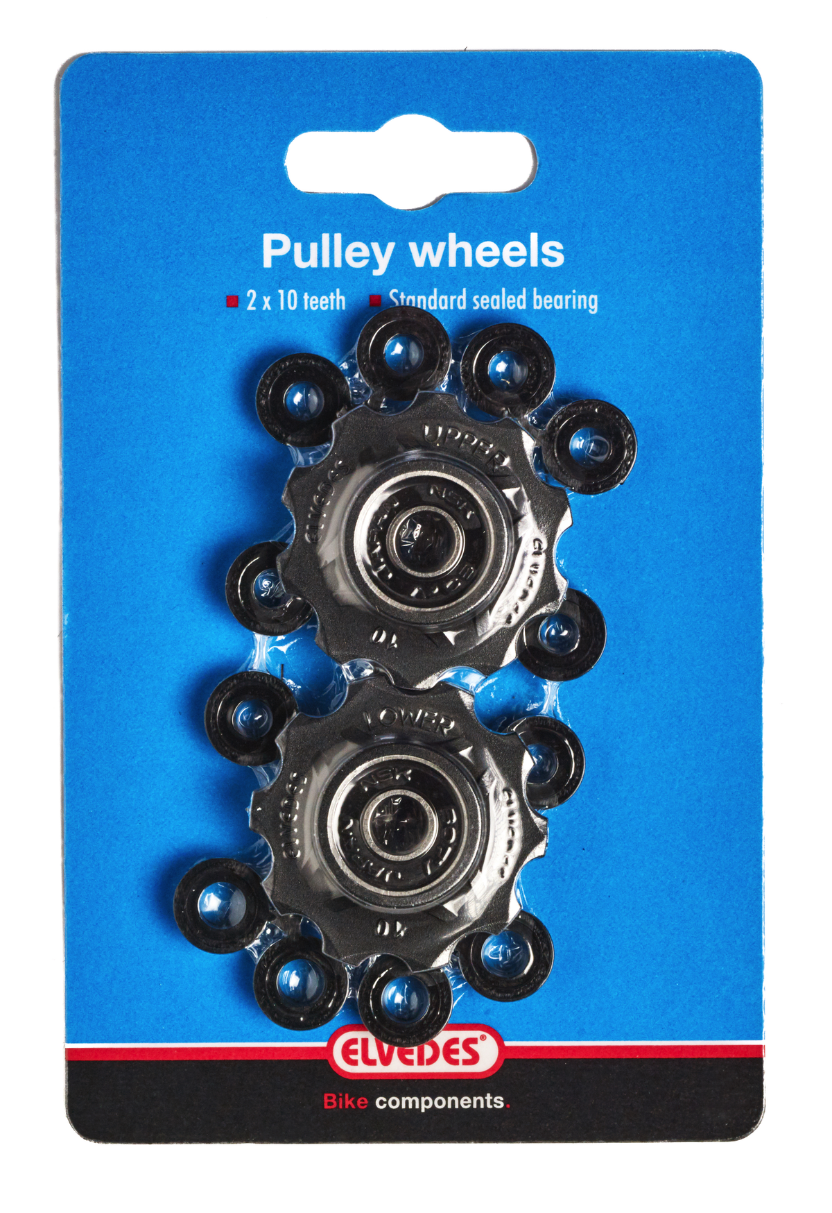 Galets de dérailleur 2 x 10 dents roulements annulaires incl. Elvedes Spacer