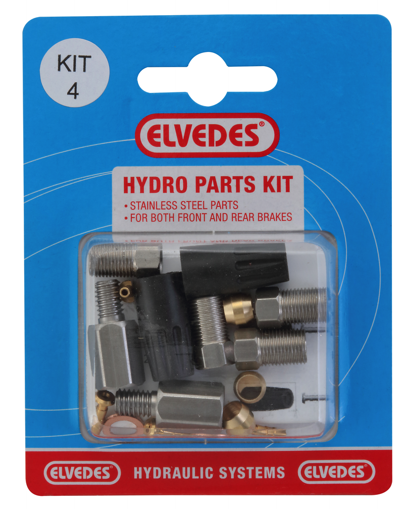 Hydro Elvedes Parts kit 4: M8 + M6 Stainless Steel Parts pour Front et Rear Brakes pour