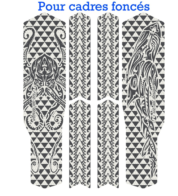 Kit film de protection Riesel Design CHAIN:TAPE 3000 Bases/Aubans maori grey 22