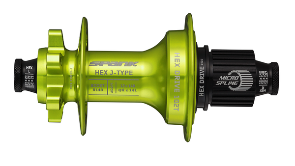 Moyeu arrière Spank HEX J-Type Boost 148 MS, 102T, 32 trous vert