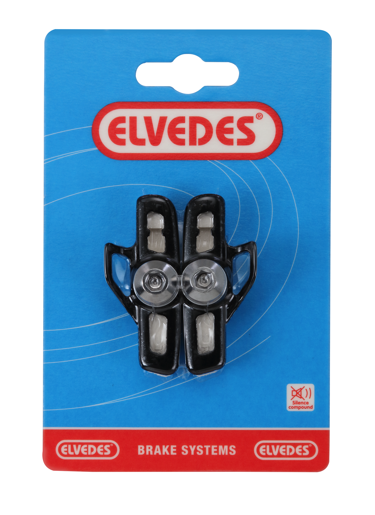 Paire de patins plus porte patins alu route 55mm White Elvedes Compound pour Campagnolo