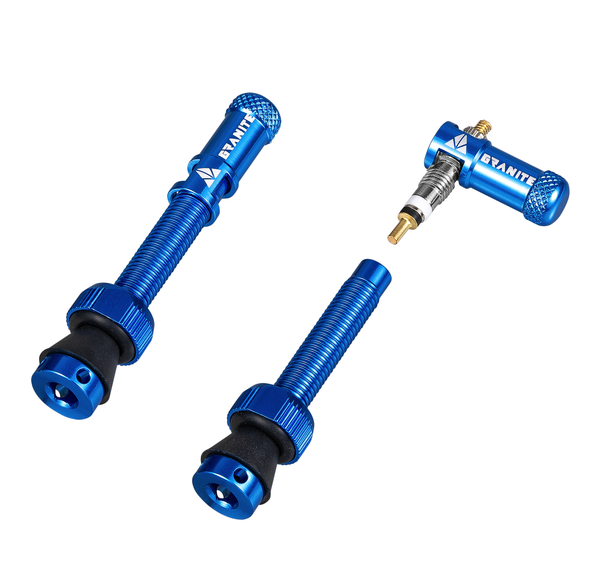 Paire de valves (44mm) + bouchons valve Granite CNC/démonte obus Juicy Nipples