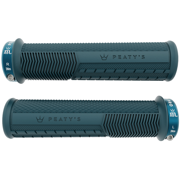 Poignées Peaty's Monarch Pro Knurl épais (32-34mm) Supersoft Storm Blue