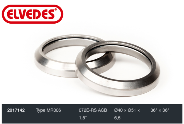 Roulement de jeu de direction Elvedes type MR006 1,5" Ø40xØ51x6,5 36°x36°