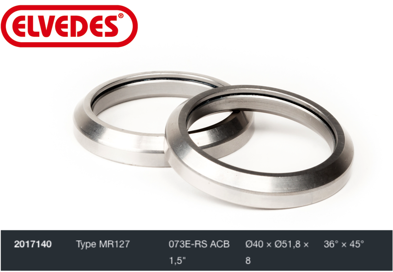 Roulement de jeu de direction Elvedes type MR127 1,5" Ø40xØ51,8x8 36°x45°
