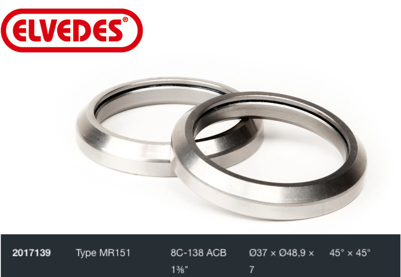 Roulement de jeu de direction Elvedes type MR151 1-3/8" Ø37xØ48,9x7 45°x45°