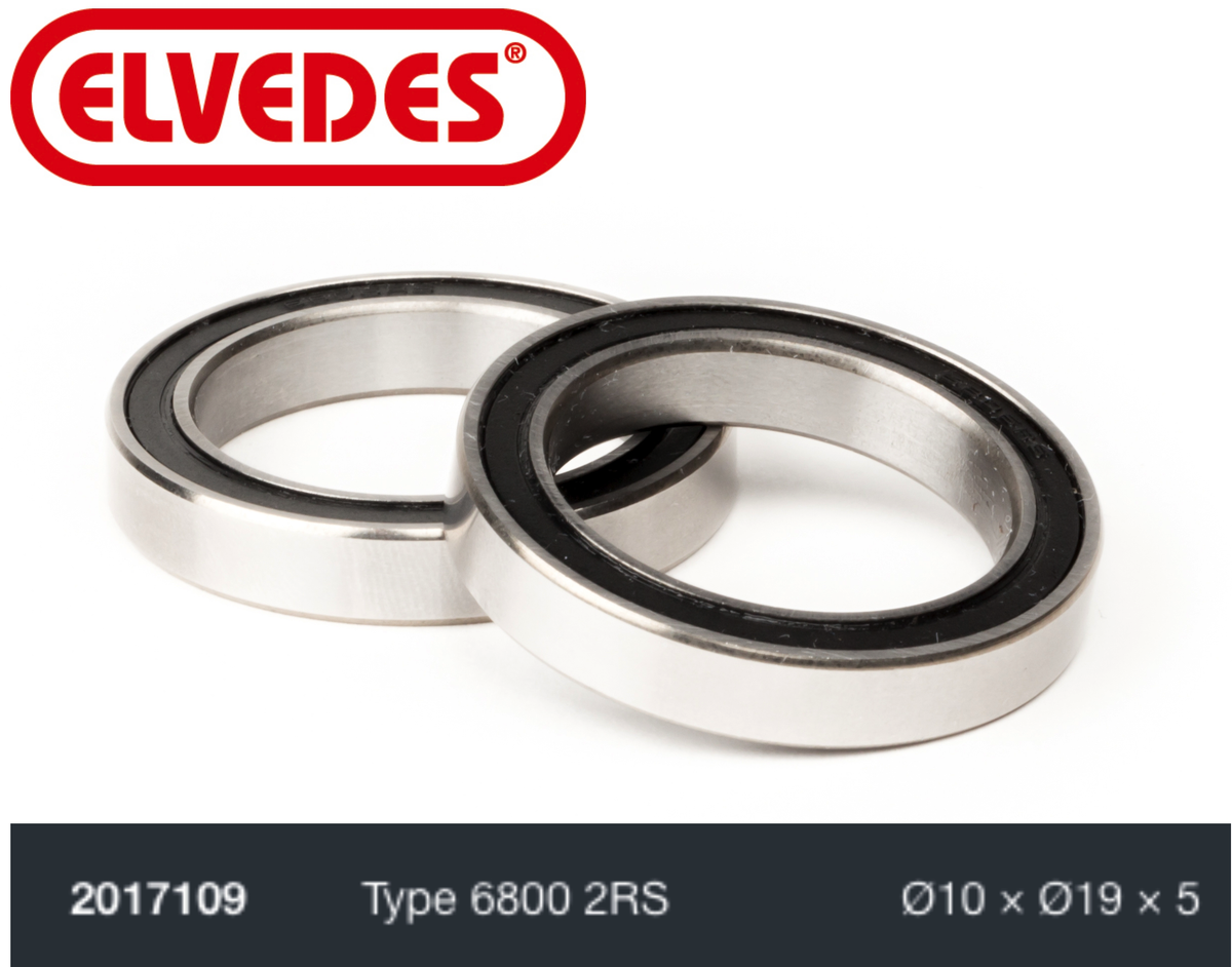 Roulement Elvedes type 6800 2RS Ø10 x Ø19 x 5
