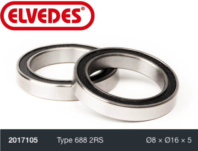 Roulement Elvedes type 688 2RS Ø8 x Ø16 x 5